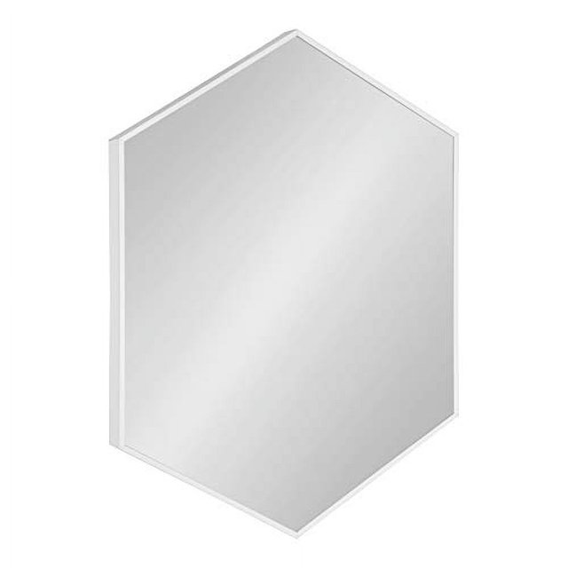 Kate and Laurel Rhodes Miroir Mural Hexagonal Moderne, Blanc, 31x22 Pouces