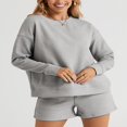 thumbnail image 2 of Ensemble de Chandail en Molleton et Shorts Assortis pour Pyjamas pour Femmes, 2 of 9