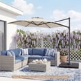 thumbnail image 3 of Costway Parasol Déporté de Patio 10 Pi avec Rotation à 360°, Évent, Base en Croix Incluse Beige, 3 of 10