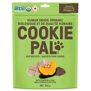 COOKIE PAL Pumpkin & Chia Biscuits Human Grade and Organic Dog Treats 300g