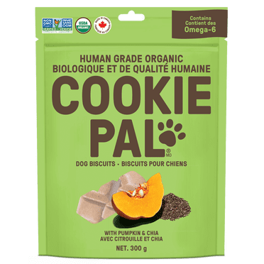 COOKIE PAL biscuits pour chiens à la citrouille et au chia, biologiques et de qualité humaine, 300 g