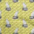thumbnail image 1 of oneOone Viscose Chiffon Yellow Fabric Animal Cat With Text Texture Craft Projects Decor Fabric Printed By The Yard 42 Inch Wide, 1 of 4