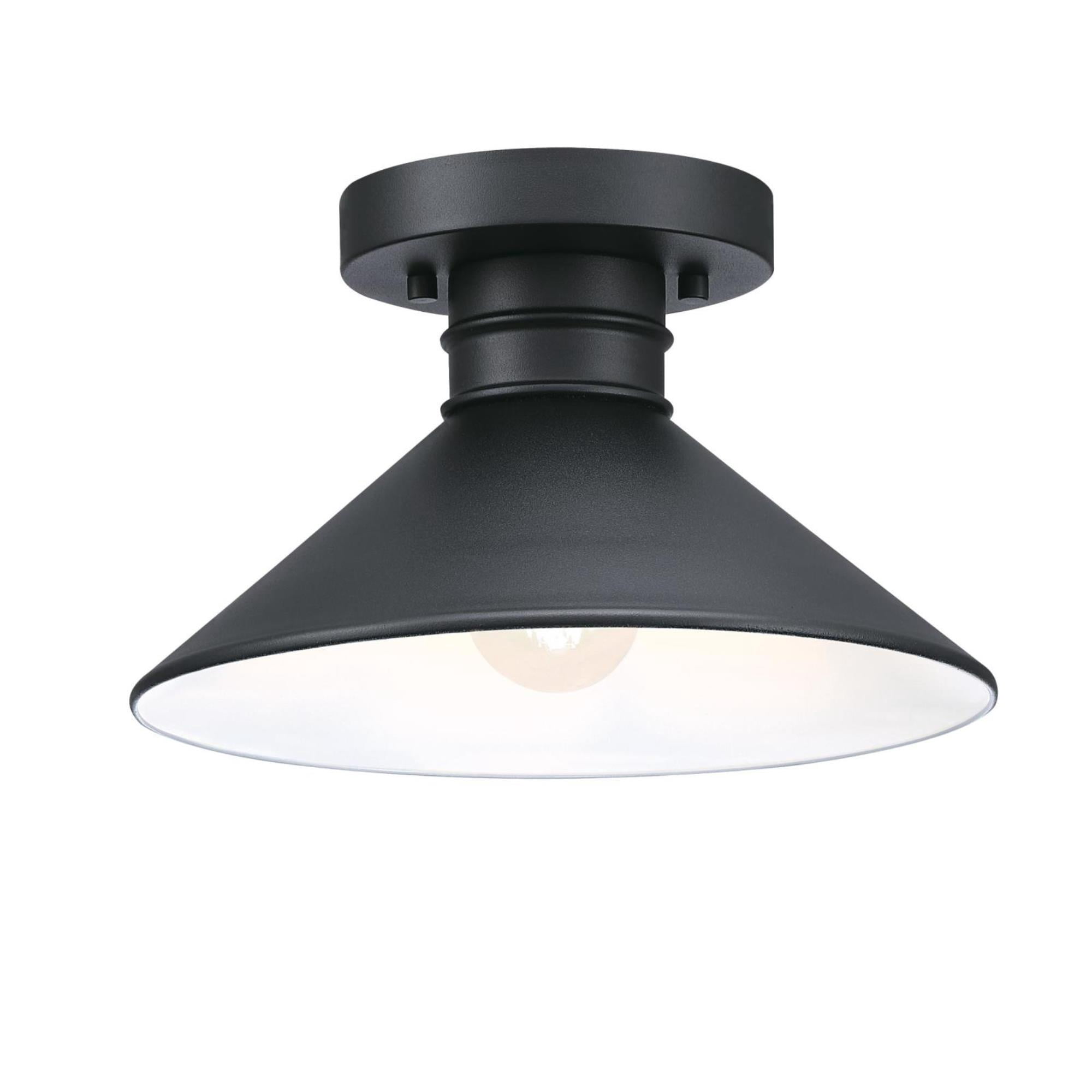 Westinghouse Lighting Plafonnier Extérieur semi-encastré Watts Creek Noir de 11 po à une lumière