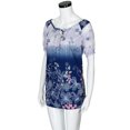 thumbnail image 3 of Hauts pour Femmes Été Femmes Manches Courtes Col en V Dentelle Imprimée Hauts en Dentelle T-Shirt Ample Blouse Hauts Blouses en Polyester pour Femmes en Liquidation, 3 of 8