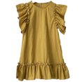 thumbnail image 1 of Qudderr Robes d'Été pour Bébés Filles Robe Décontractée à Volants Robe en Coton Lin pour Tout-Petits 6 Mois - 6 Ans, 1 of 9