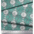 thumbnail image 3 of Soimoi Poly Georgette Fabric Leaves & Floral Block Printed Craft Fabric by The Yard 42 Inch Wide, 3 of 3