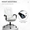thumbnail image 4 of HOMCOM Chaise de Bureau Exécutive en Cuir PU Chaise Inclinable avec Accoudoirs Blanc, 4 of 10