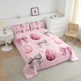 thumbnail image 4 of Erosebridal Ensemble de Literie Œufs de Pâques Roses pour Filles, Housse de Couette Princesse avec Nœud, Réversible 2 Pcs, 4 of 8