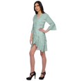 thumbnail image 2 of Moomaya Printed Short Ruffle Style Crossover Robe Bridesmaid Getting Ready Shirt, 2 of 5
