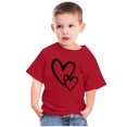 thumbnail image 4 of MeetoTime T-shirt en Coton pour Tout-Petits Enfants Garçons Filles Col Rond Saint-Valentin Imprimé Manches Courtes Haut Tee 3-10 Ans, 4 of 4