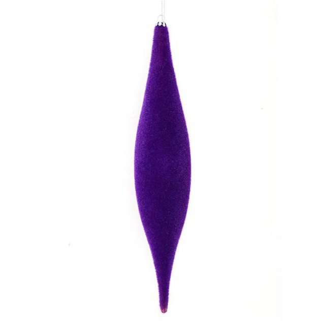 Vickerman M182066 13 in. Purple Flocked Shuttle Ornament 3 per Bag
