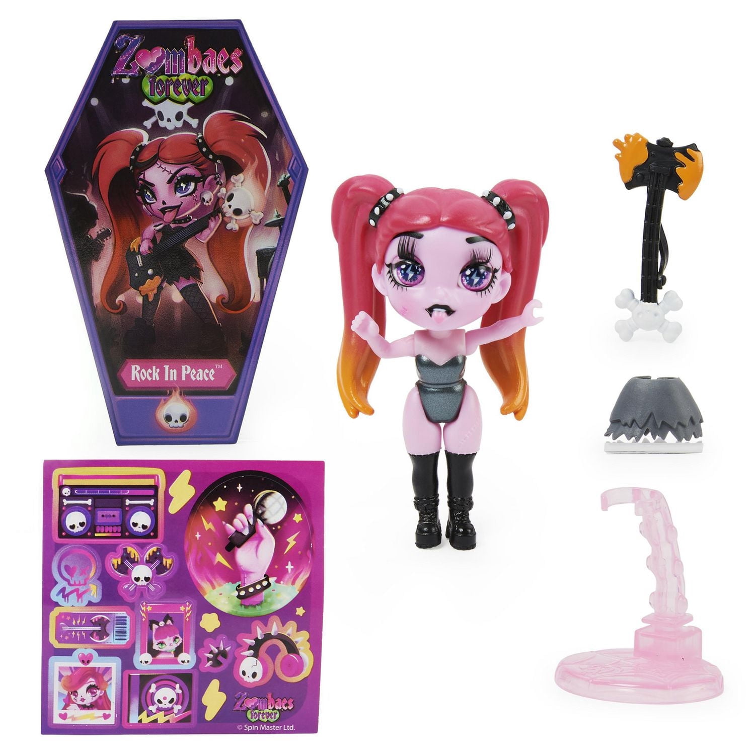 Zombaes Forever, Figurine surprise à collectionner avec accessoires pour poupées et cercueil (les styles peuvent varier), 8,9 cm, jouets pour filles à partir de 4 ans