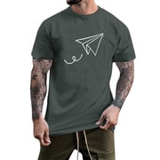 Ketyyh-chn99 Tee-shirt homme d'été et grand homme doux Tops hommes manches longues T-shirt T-Shirt homme classique doux Tee T Shirts homme gris foncé,XL