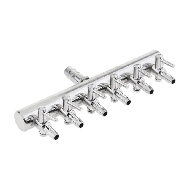 lionlar Aquarium Air Flow Control Lever Valve Distributor Splitter Pump 6 Way