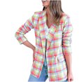 thumbnail image 4 of IROINID Blazer pour Femmes à Manches Longues à Carreaux Col Rabattu, Tenue d'Affaires Confortable Cardigan à Carreaux, 4 of 7