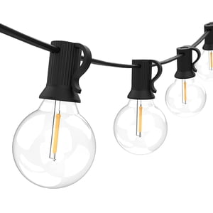 LED Outdoor String Lights with Remote, 48FT Shatterproof Dimmable Patio Lights,