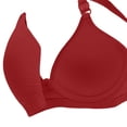 thumbnail image 4 of ManxiVoo Side Folded Full Coverage Wireless Bra for Women Soft Lightweight Support Minimizer with Wide Band L Size Red, 4 of 7