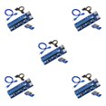 thumbnail image 3 of Transemion 2021 PCI-E Riser 6-pin with LED Lights Crypto Mining Card 1x TO 16x PCI-E RISER Blue 1M 5Set, 3 of 6