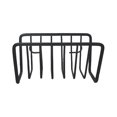 thumbnail image 2 of Oleegame 2PC Spoon And Lid Rest Kitchen Sink Storage Organizer Caddy Small Holder For Sponges Soaps Scrubbers Quick Drying Open Wire Basket With Strong Suction Cups Ronde Collection Black, 2 of 5