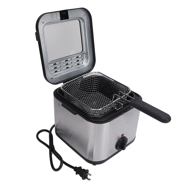 Friteuse Électrique, Friteuse Profonde Électrique Multifonction Surchauffe à Température Réglable Prise US 110V en Acier Inoxydable pour Poulet Steak