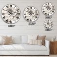 thumbnail image 4 of Designart 'Indigold Grey Peonies I' Traditional wall clock, 4 of 4