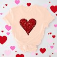 thumbnail image 1 of Cadeau de la Saint-Valentin pour Femmes T-shirt Décontracté à Col Rond à Manches Courtes Imprimé Arbre de Noël, 1 of 6
