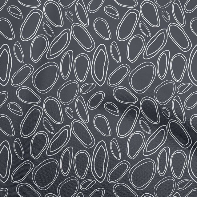 oneOone Polyester Spandex Navy Blue Fabric Abstract Circle Sewing Craft Projects Fabric Prints By Yard 56 Inch Wide