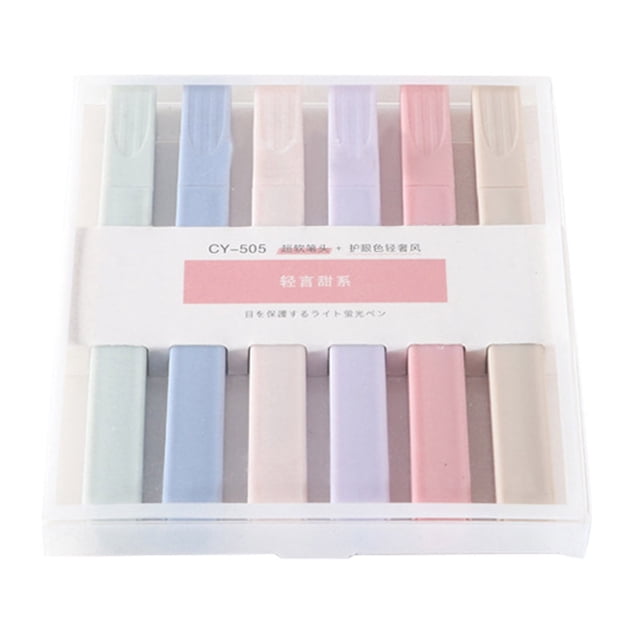 Pen 2 Product Category Highlighter Set with Soft Head for Students – 6 Color Ledger Marker Kits for Bright Smooth Highlighting and Quick Drying 1ml Ink 6PCS