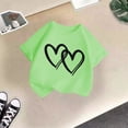 thumbnail image 5 of GDREDA Vêtements Fille Enfant Filles Mignon Graphique Col Rond Manches Courtes T-Shirt Été Décontracté Chemise Hauts Décontractés pour Fille Vert Clair,10-12 Ans, 5 of 5
