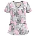 thumbnail image 1 of RKSTN Women Short Sleeve V-neck Tops Working Uniform Blouse, 1 of 4
