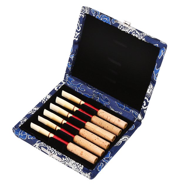 Reed Box Oboe Reeds Case, Oboe Reed Case, Jewelry Wooden + Silk Cloth Cover Reed Case Clarinet And Saxophone For 6pcs Oboe Reeds For Prevent Reeds From Moisture