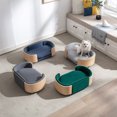 thumbnail image 4 of KOSSMAI Nature Solid Wood Velvet Padding Rocky Natural Wood 27 Inch Long Small Pet Bed Sofa, 4 of 5