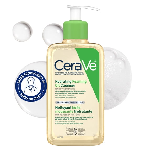 CeraVe Nettoyant Moussant Hydratant à l'Huile, Gel pour Visage et Corps avec Squalane et Céramides, 237 ml
