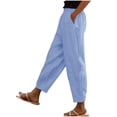 thumbnail image 1 of Chbgutlmr Pants for Women Elastic Waist Ruched Loose Lightweight Casual Work Trousers Solid Color Fall, 1 of 6