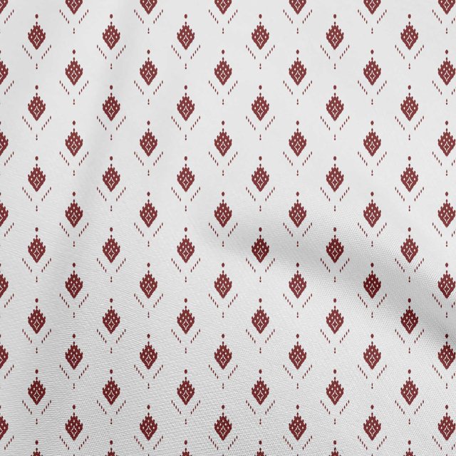 oneOone Cotton Flex Maroon Fabric Asian Ikat Craft Projects Decor Fabric Printed by The Yard 40 Inch Wide