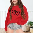 thumbnail image 2 of PMVFHDE Chandails à Capuchon pour Filles, Imprimé Graphique de Lettres, Chandail Rétro Confortable avec Poche, Manches Longues, Chandail Décontracté à Enfiler, Rouge, 7-8 Ans, 2 of 6