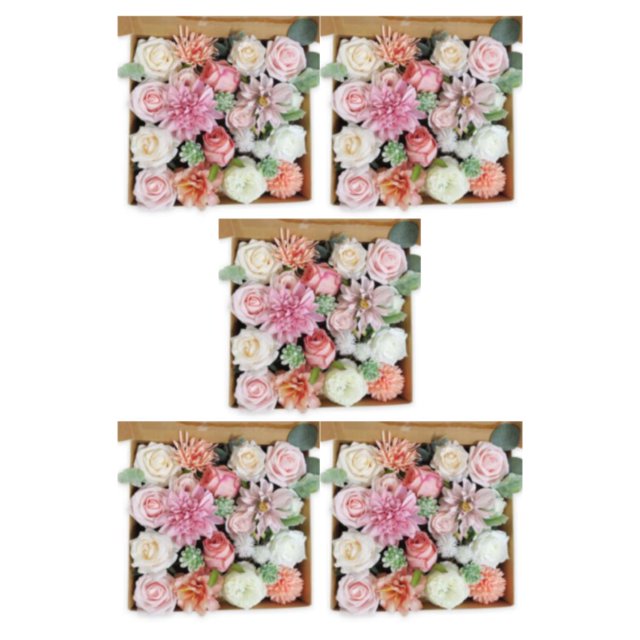 Wweixi Whimsical Blooms Low Maintenance Artificial Flower Collection Realistic pink LH002 5Set