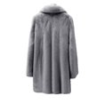 thumbnail image 5 of Ladies Casual Fashion Solid Color Faux Plush Warm Jacket Coat, 5 of 5