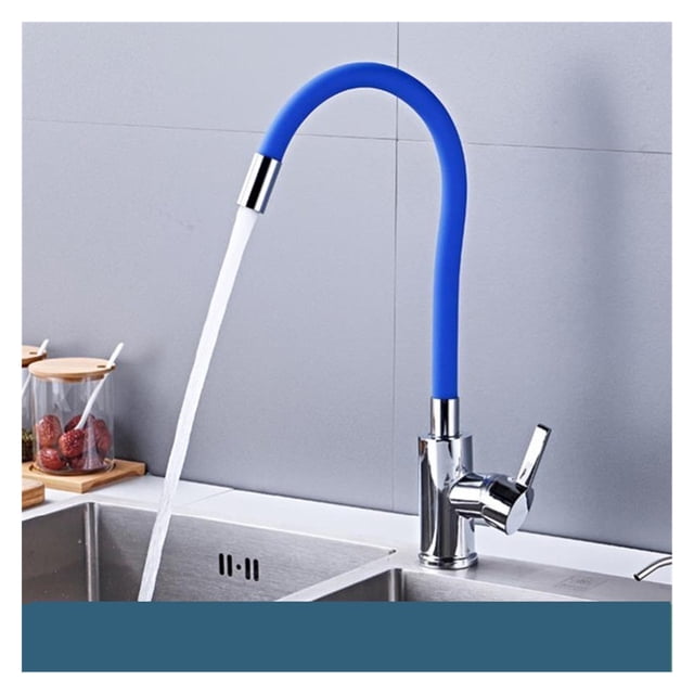 Silica Gel Nose Kitchen Sink Faucet Multiple Colors Available Hot Cold Water Mixer Tap Any Direction Rotating Deck Mount ,Effortless Installation