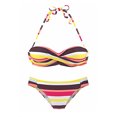 thumbnail image 3 of Ensemble Bikini Rehausseur à Rayures Boho Orange/noir/bleu Ciel/jaune/vert pour Femmes, 3 of 3