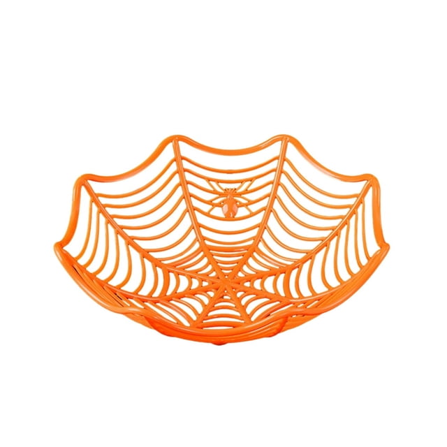 Halloween Plastic Spider Web Candy Bowl Suitable For Fruit And Vegetable Basket