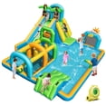 thumbnail image 1 of Costway Inflatable Water Park with Climbing Wall Basketball Rim Target Game & 735W Blower, 1 of 9
