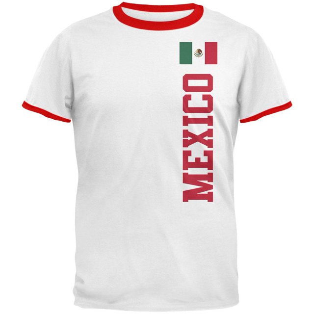 World Cup Mexico T-Shirt à Col Contrastant pour Hommes