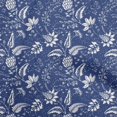 thumbnail image 1 of oneOone Coton Flex Bleu Foncé Tissu Jacobée Robe Florale Tissu Tissu Imprimé par la Cour 40 Pouces de Large, 1 of 4