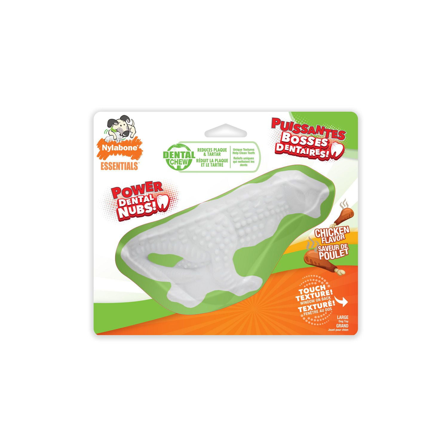 Jouet Power Chew T-Rex Nylabone, grand, saveur de poulet