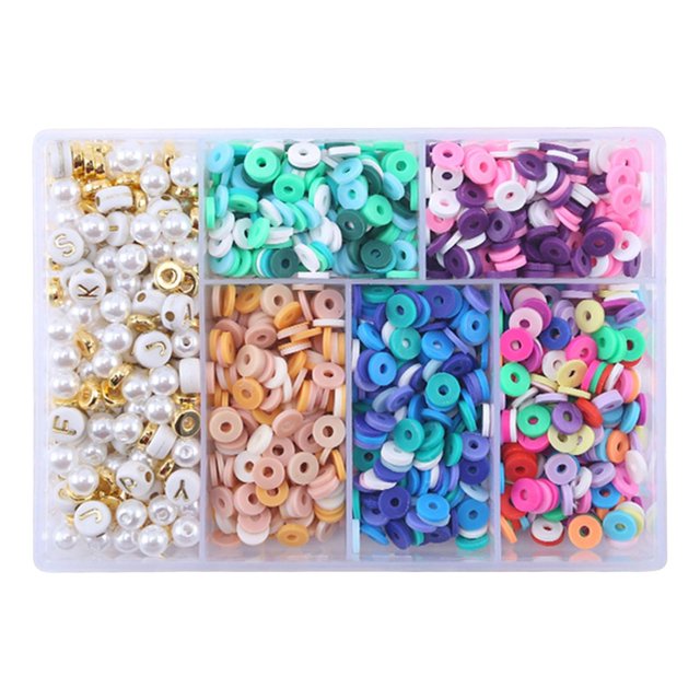 simhoa Clay Beads Flat Round Spacer Beads Kit DIY Jewelry Making Supplies Multicolor
