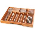 thumbnail image 1 of Bambusi Kitchen Storage Organizer 13 - 21 Inches Wide, 2 Inches Deep, 7 Compartments for Flatware, Knife Sets, Utensils Cutlery Cabinet Storage Organizer, 1 of 8