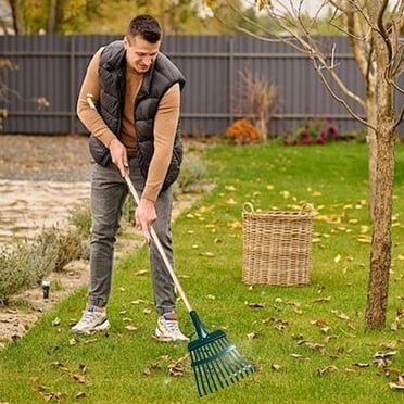 Birdeem Leaf Rake, Heavy Duty Stainless Steel Rake Head for Lawn and Garden, Wide Tine Yard Rake (Handle Not Included)
