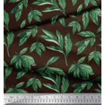 thumbnail image 2 of Soimoi Brown Rayon Fabric Leaf Leaves Decor Fabric Printed Yard 58 Inch Wide, 2 of 3