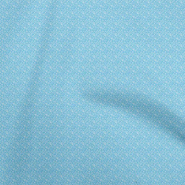 oneOone Cotton Flex Light Blue Fabric Damask Scroll Craft Projects Decor Fabric Printed By The Yard 40 Inch Wide